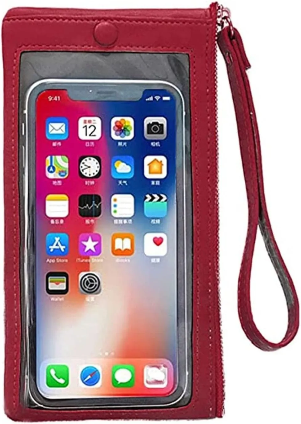 Touch Screen Phone Clutch Bag Case Leather Wristlet Handbag Wallet for Women Girls