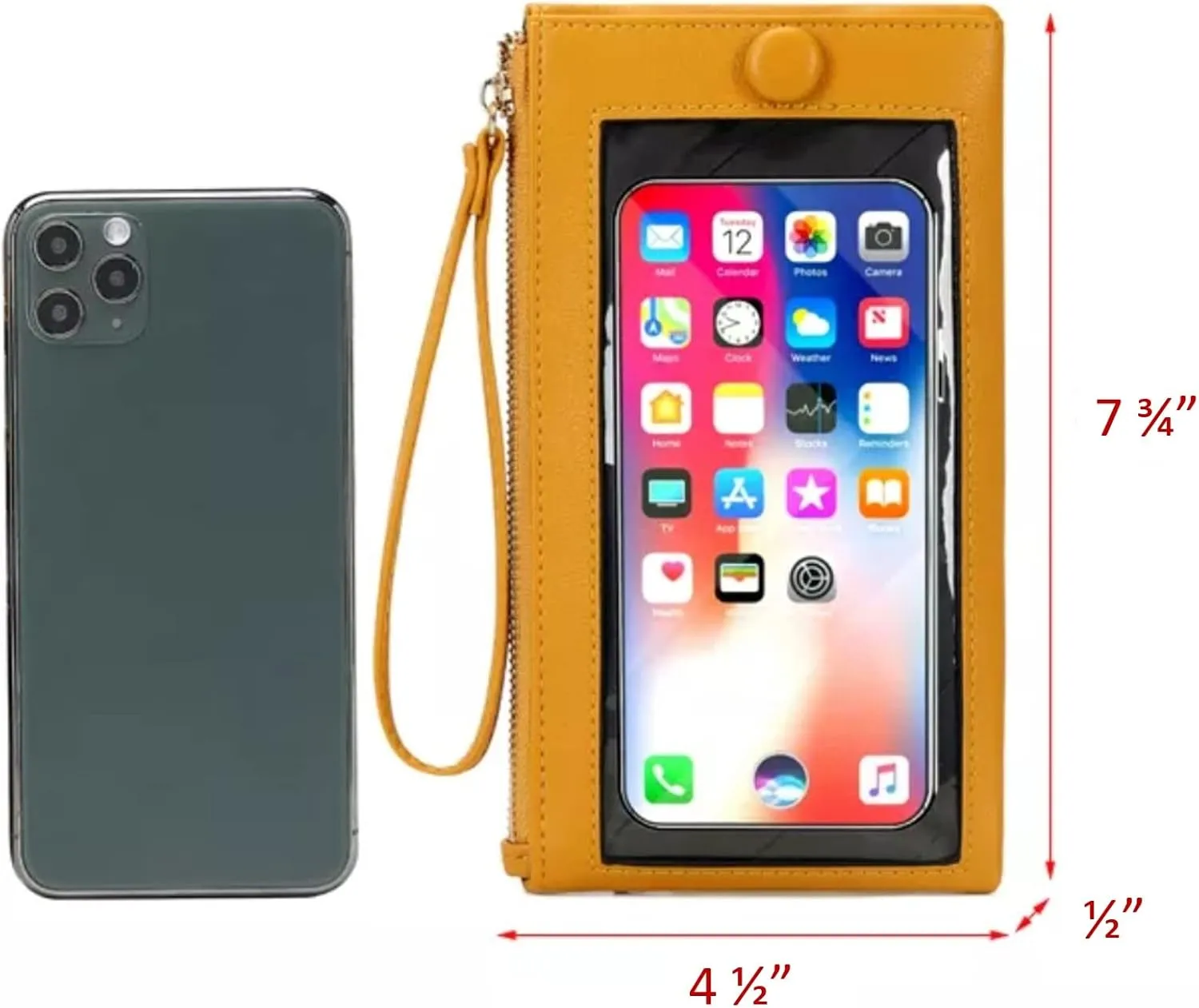 Touch Screen Phone Clutch Bag Case Leather Wristlet Handbag Wallet for Women Girls