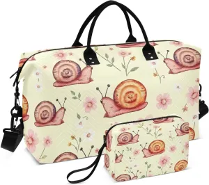 Travel Duffel Bags for Unisex-Adult, Personal Item Travel Duffel Bag with Shoes Compartment, Carry On Bag for Women, Travel, Gym, Weekend,Cartoon Snail Print