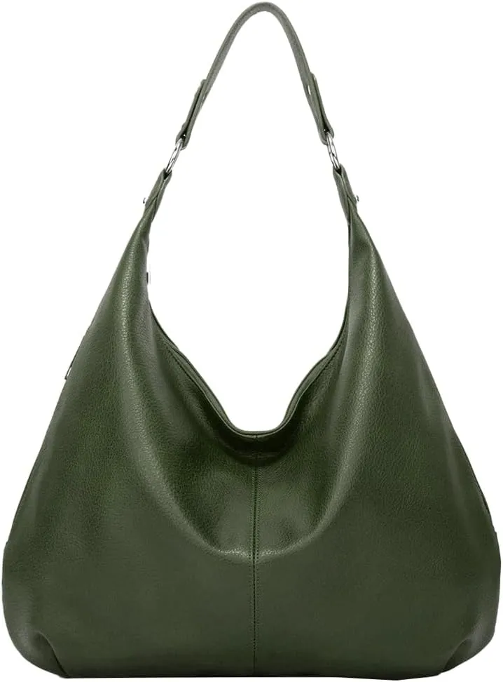 Trendy Vegan Leather Crescent Shoulder Bag Women’s Tote Handbag Satchel Crossbody Purse Work Slouchy Bag