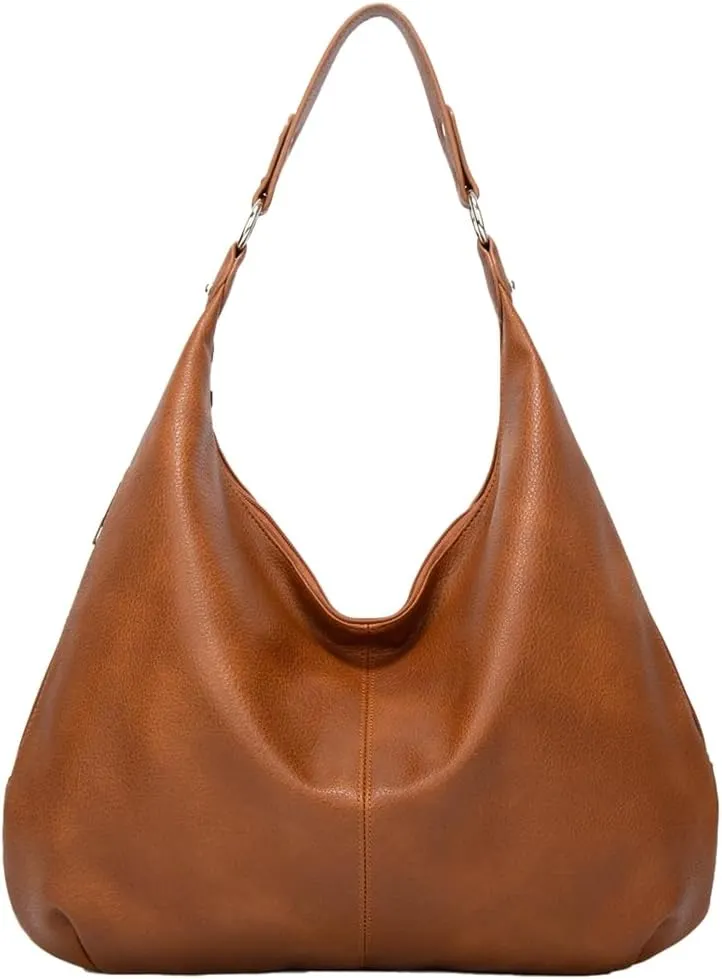 Trendy Vegan Leather Crescent Shoulder Bag Women’s Tote Handbag Satchel Crossbody Purse Work Slouchy Bag