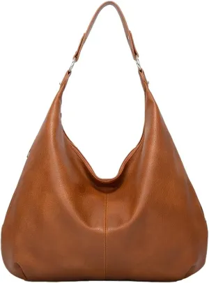 Trendy Vegan Leather Crescent Shoulder Bag Women’s Tote Handbag Satchel Crossbody Purse Work Slouchy Bag