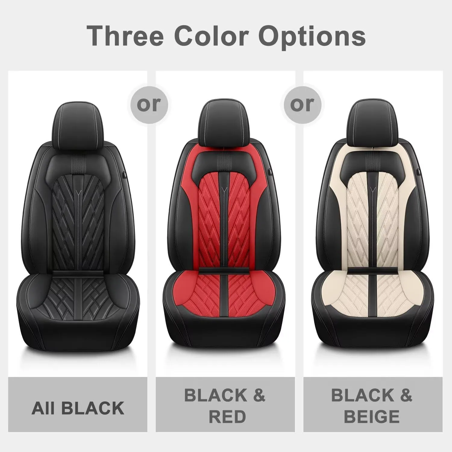 TTX LIGHTING Seat Covers for Car 2 Front Seat Fit for Subaru Ascent 2019-2024 2025 Leather Seat Covers Breathable Waterproof Seat Protectors Automotive Seat Cushion with Airbag Compatible (Black&Red)