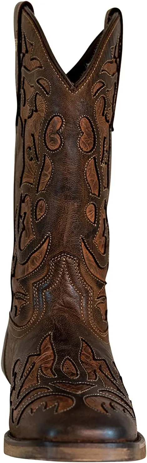 TuffRider Women Jackson Embroidered Leather Square Toe Western Boots