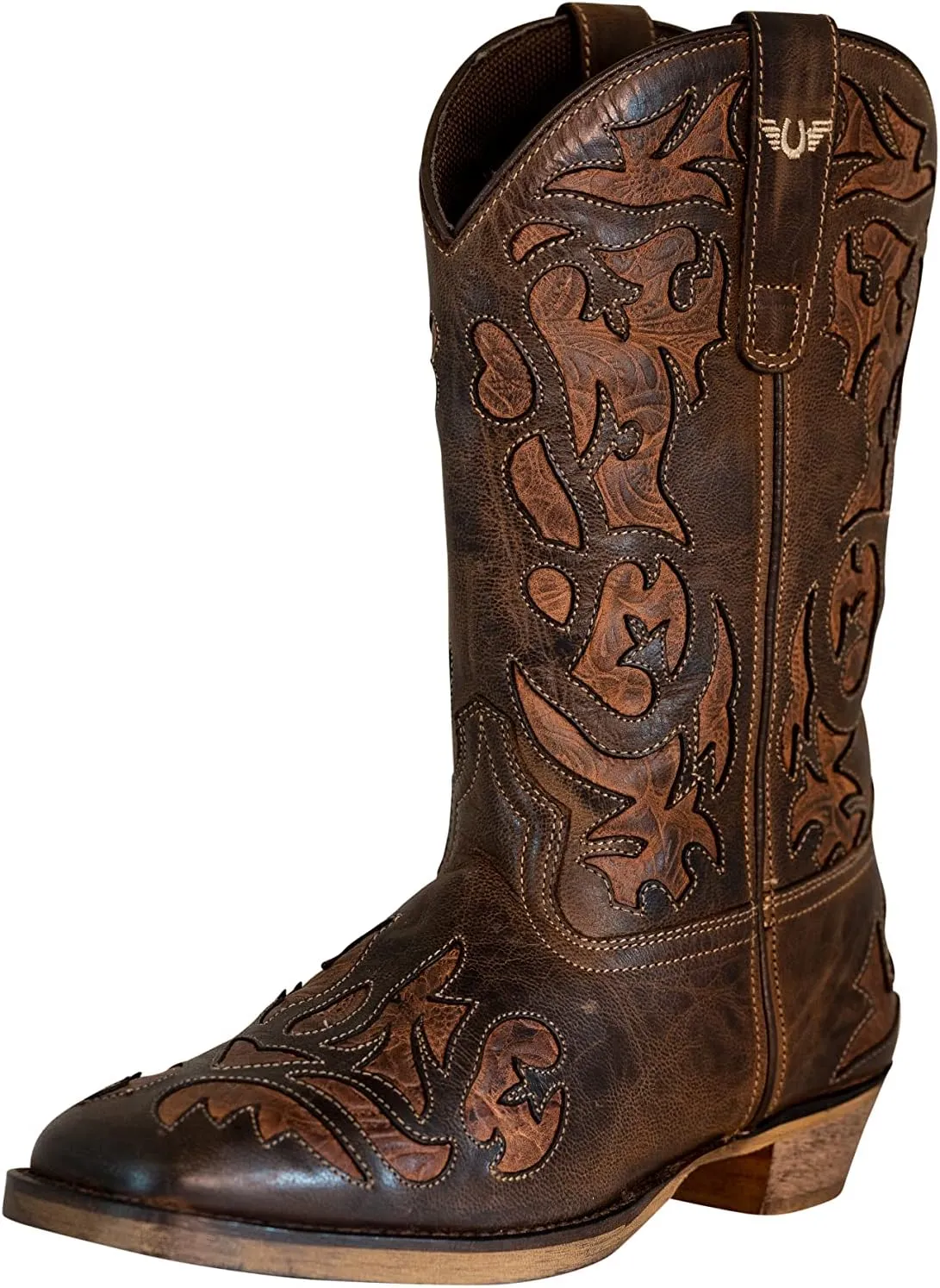 TuffRider Women Jackson Embroidered Leather Square Toe Western Boots