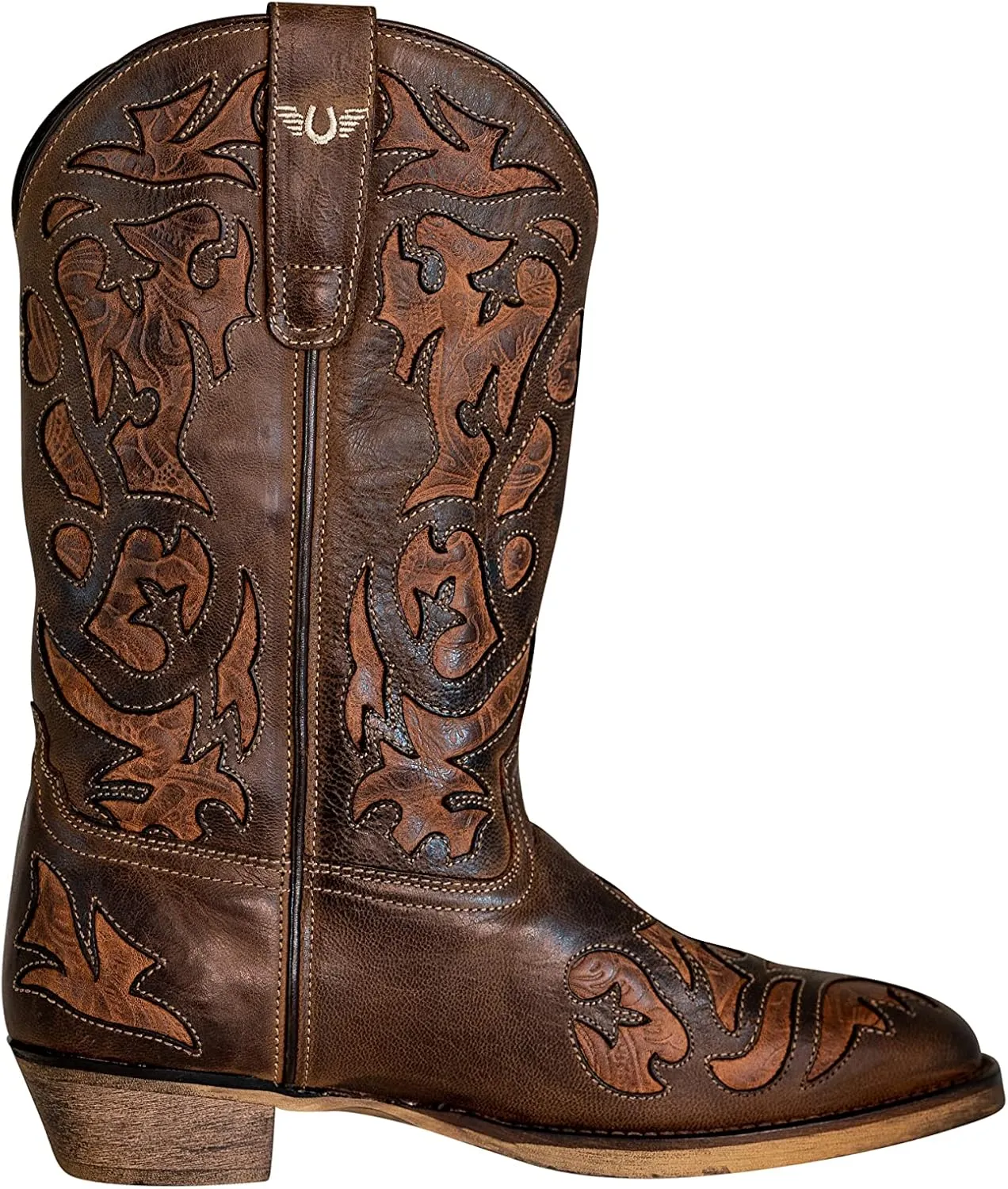 TuffRider Women Jackson Embroidered Leather Square Toe Western Boots