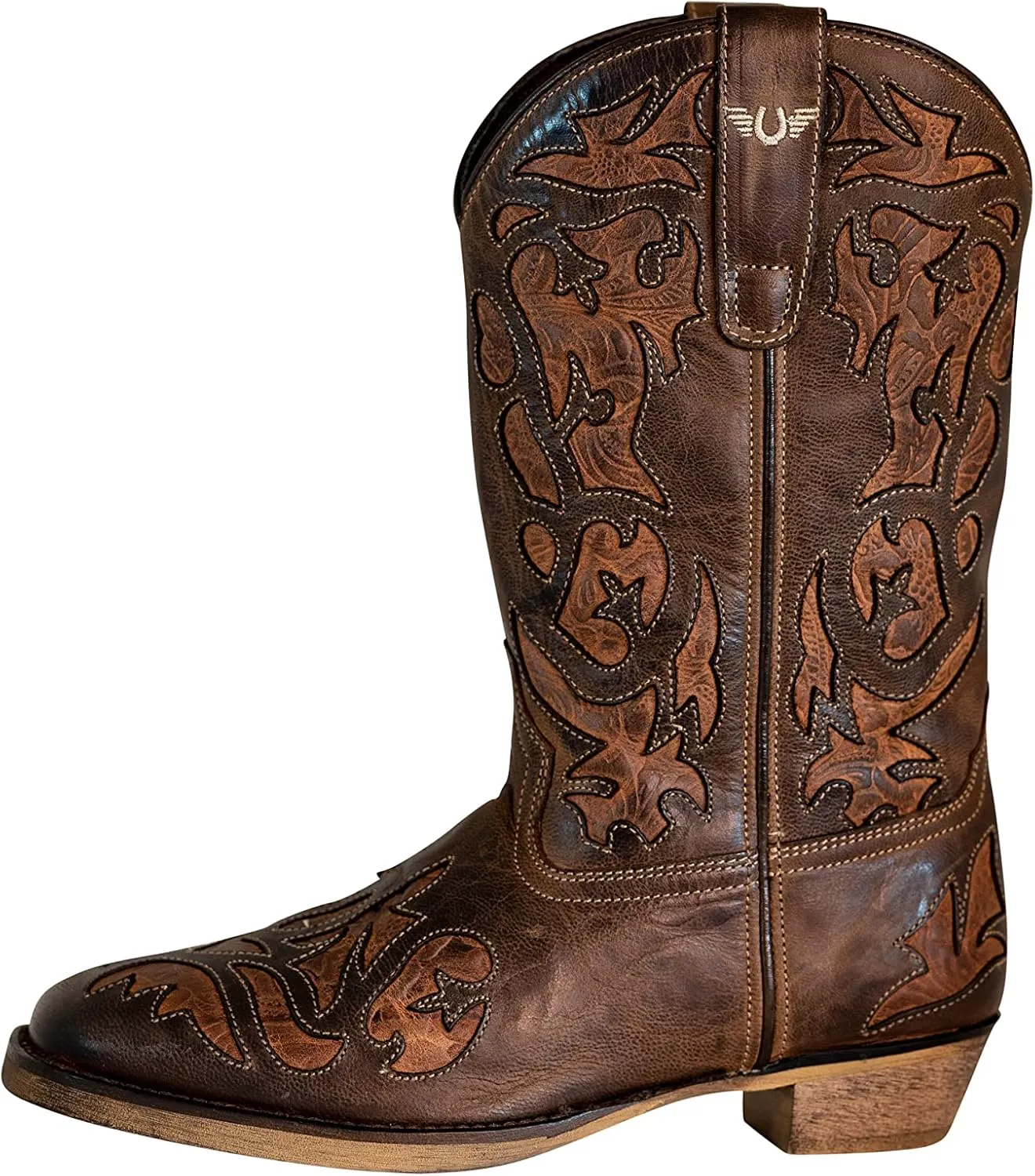 TuffRider Women Jackson Embroidered Leather Square Toe Western Boots