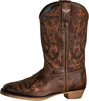 TuffRider Women Jackson Embroidered Leather Square Toe Western Boots