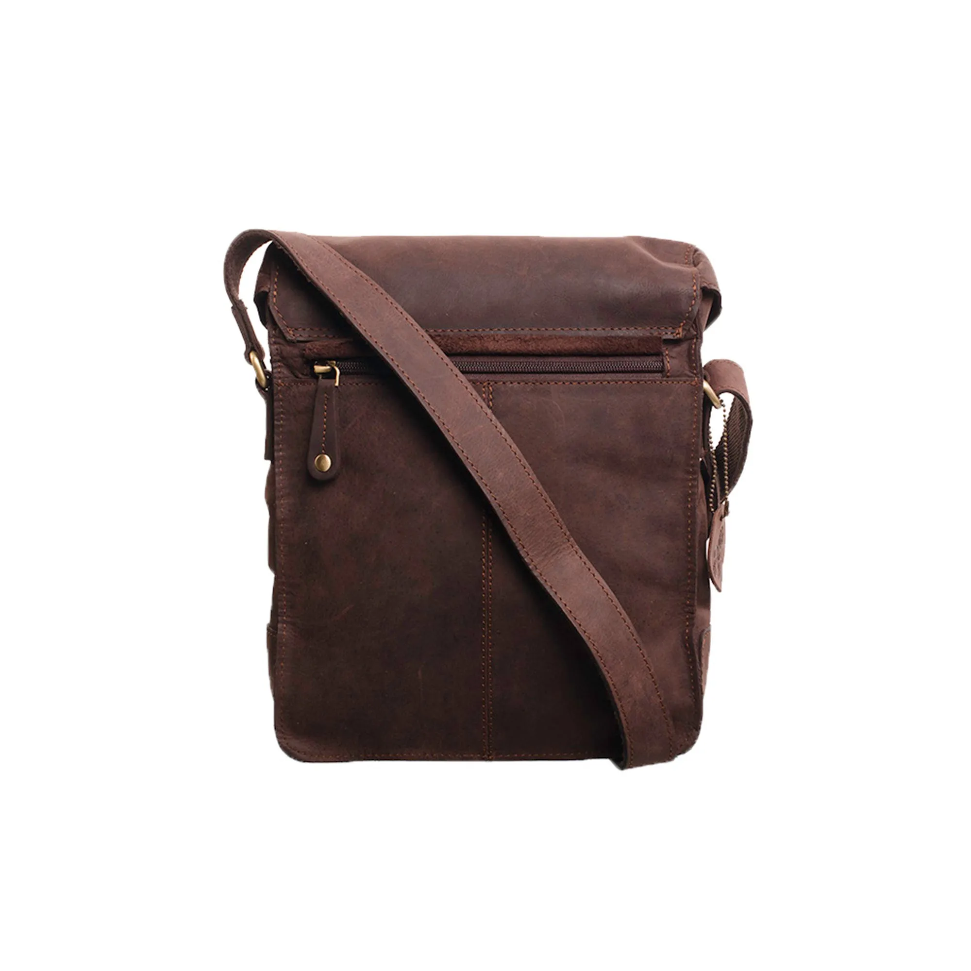 Uni-sex Flapover Cross Body - 'Madagascar' -  (New England Buff)