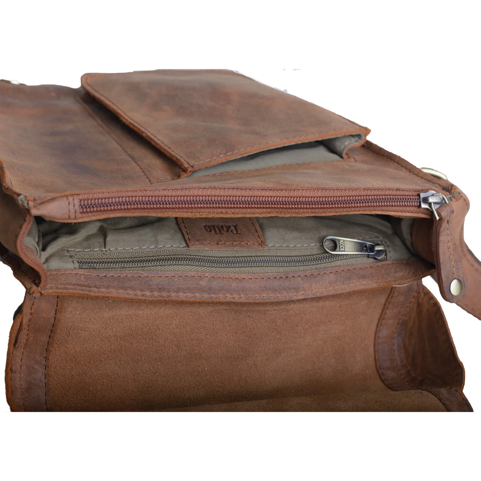 Uni-sex Flapover Cross Body - 'Madagascar' -  (New England Buff)