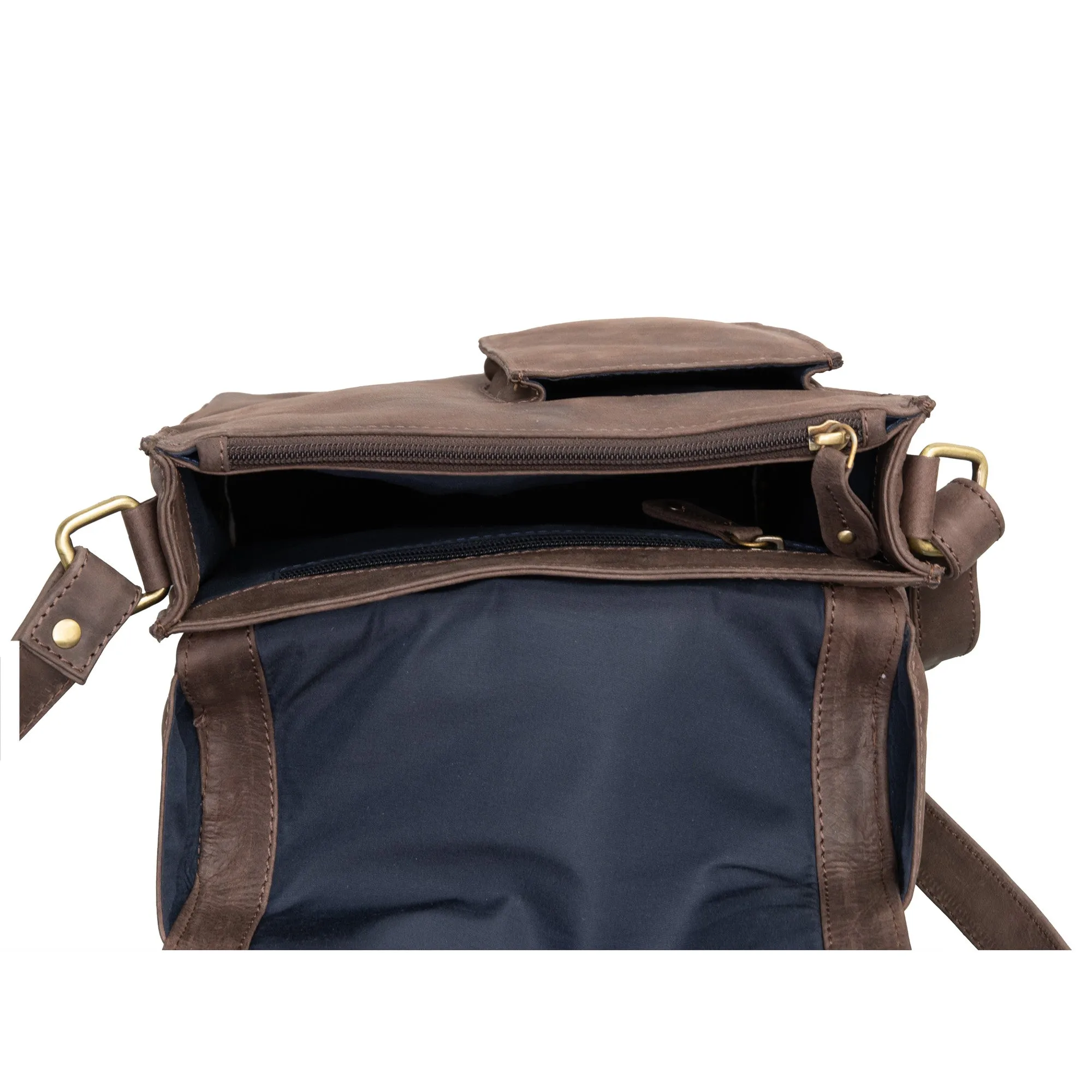 Uni-sex Flapover Cross Body - 'Madagascar' -  (New England Buff)
