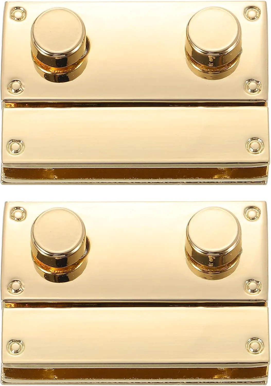 uxcell 2Set Turn Lock Clasp, Rectangle Press Lock Clasp Closure Twist Turn Locks Hardware Buckle Fasteners for Purse Leather Bag Handbag Making Accessories (40x27mm, Gold)