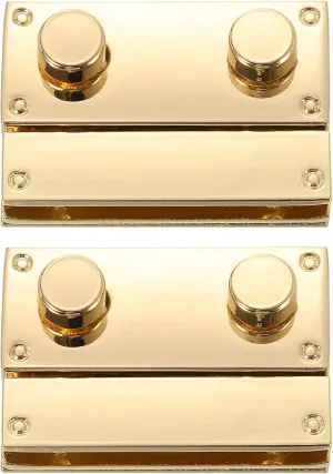 uxcell 2Set Turn Lock Clasp, Rectangle Press Lock Clasp Closure Twist Turn Locks Hardware Buckle Fasteners for Purse Leather Bag Handbag Making Accessories (40x27mm, Gold)