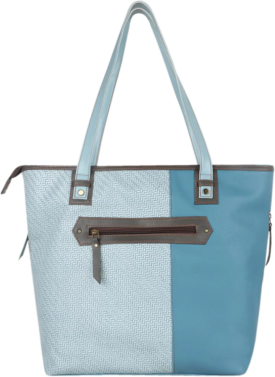 Vaan & Co. Vegan Leather Evelyn Shoulder Tote Bag, 17x13x3 Inches, Main Compartment with Organizer, Exterior Pocket, 1.06 lbs