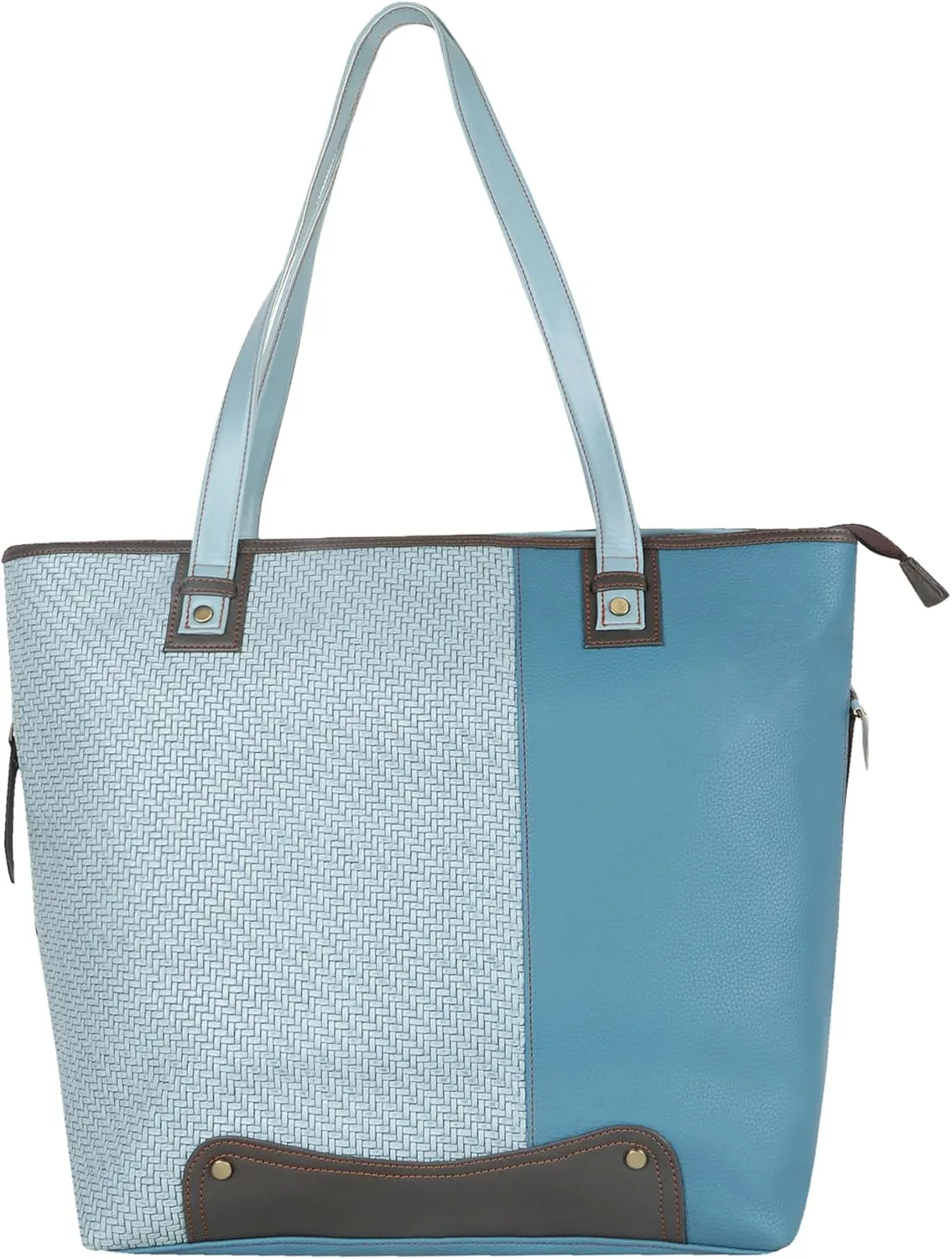 Vaan & Co. Vegan Leather Evelyn Shoulder Tote Bag, 17x13x3 Inches, Main Compartment with Organizer, Exterior Pocket, 1.06 lbs