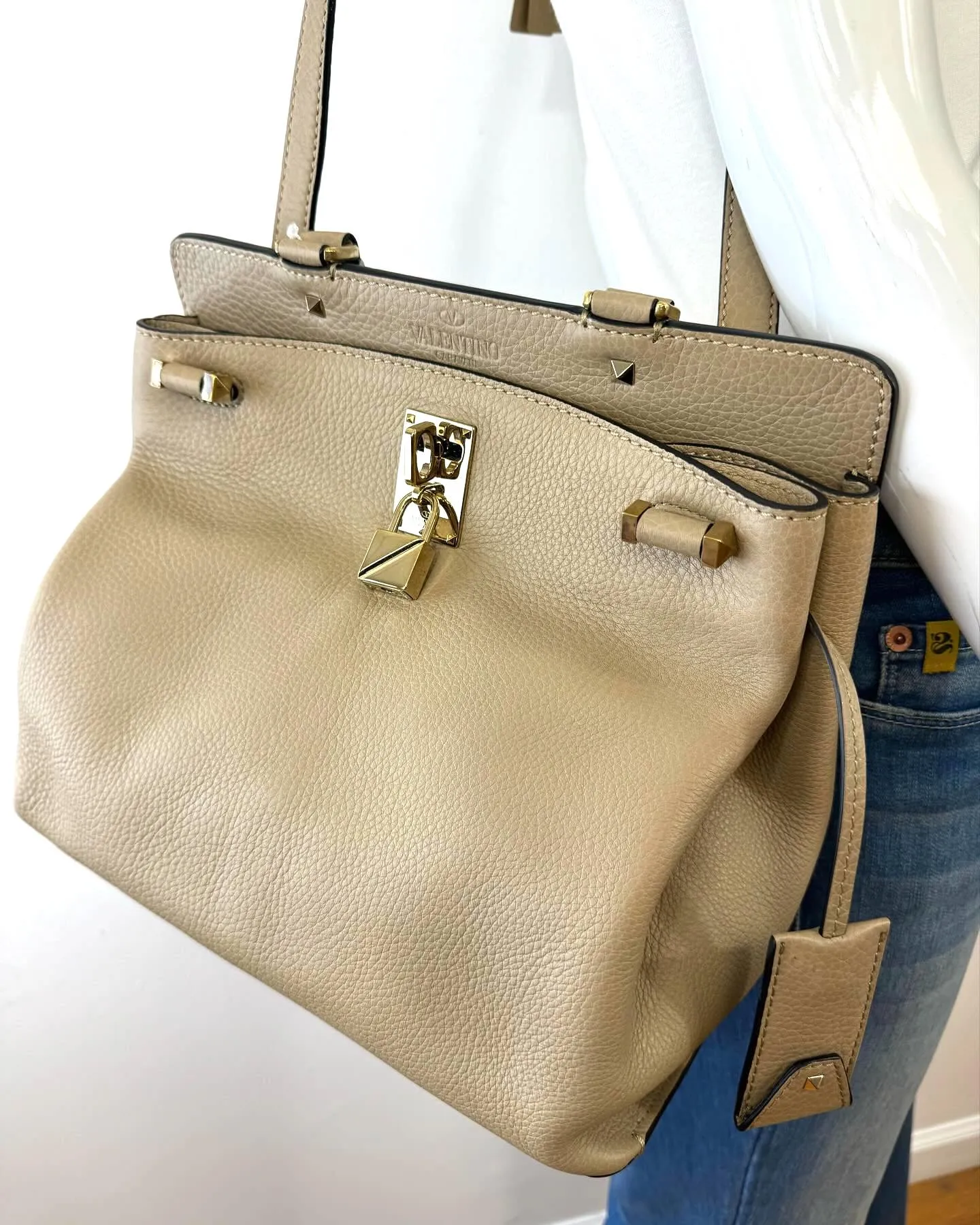 VALENTINO GARAVANI JOYLOCK CALFSKIN LEATHER SATCHEL