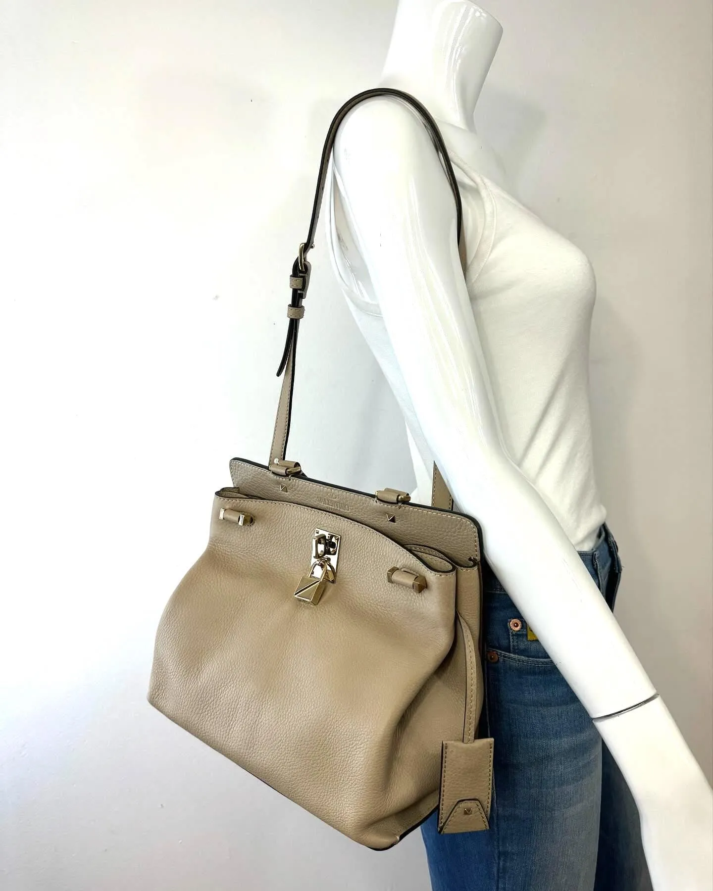 VALENTINO GARAVANI JOYLOCK CALFSKIN LEATHER SATCHEL