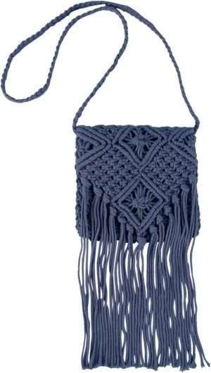 Van Caro Handwoven Cotton Straw Shoulder Bag Crochet Tassel Beach Bohemian Purse for Women