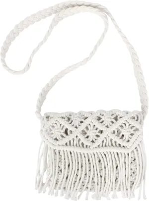 Van Caro Handwoven Cotton Straw Shoulder Bag Crochet Tassel Beach Bohemian Purse for Women
