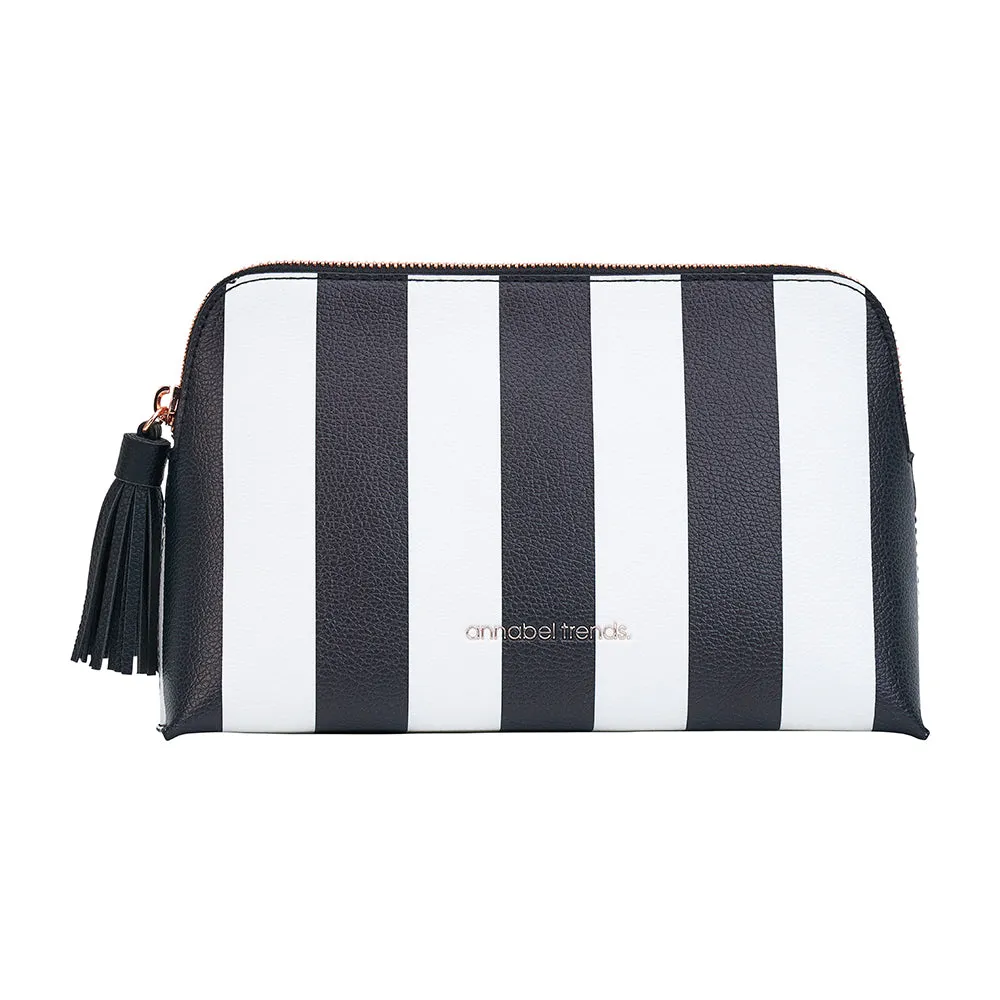 Vanity Toiletry Bag Medium | Black & White Stripe