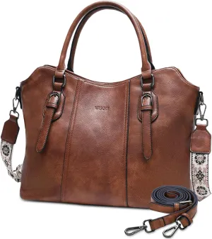 VASCHY Hobo Bags for Women, Vegan Leather Top Handle Satchel Shoulder Purse Handbag Purse with Crossbody Guitar Strap