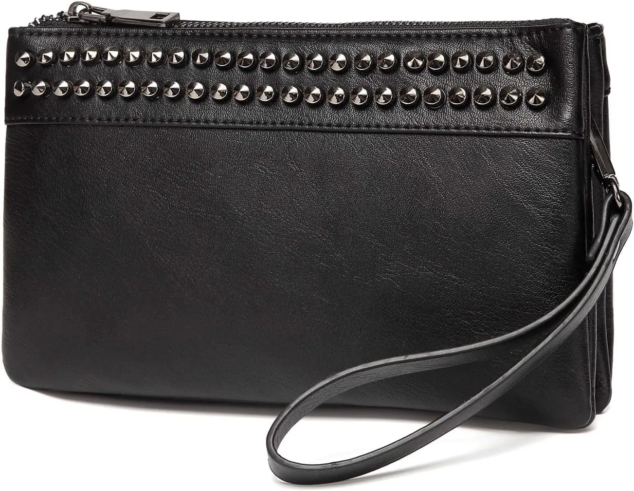 VASCHY Wristlet Clutch Purses, SAC Large Studs Soft Faux Leather Crossbody Evening Clutch Wallet for Women