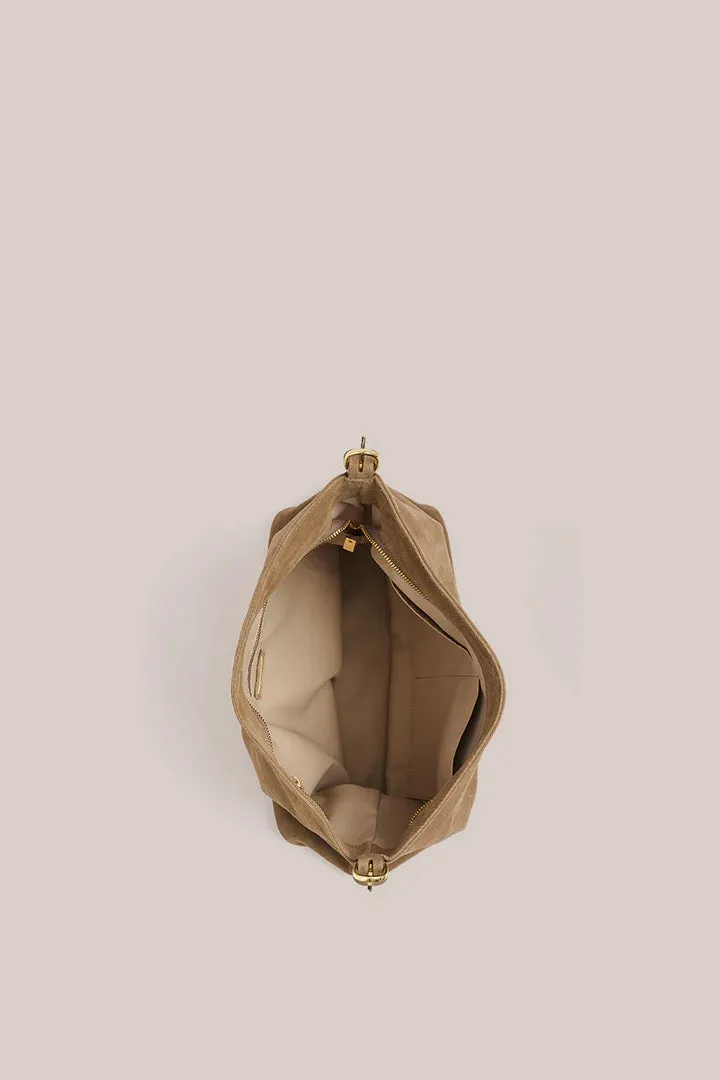 Vestirsi Savannah Hobo Bag - Brown Suede