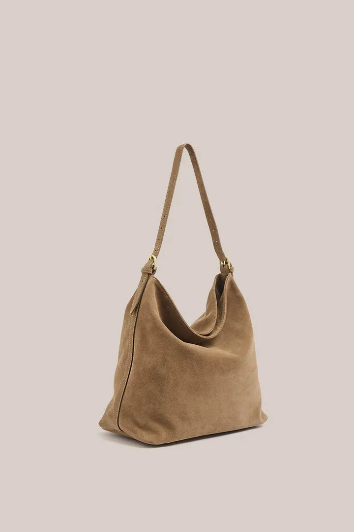 Vestirsi Savannah Hobo Bag - Brown Suede