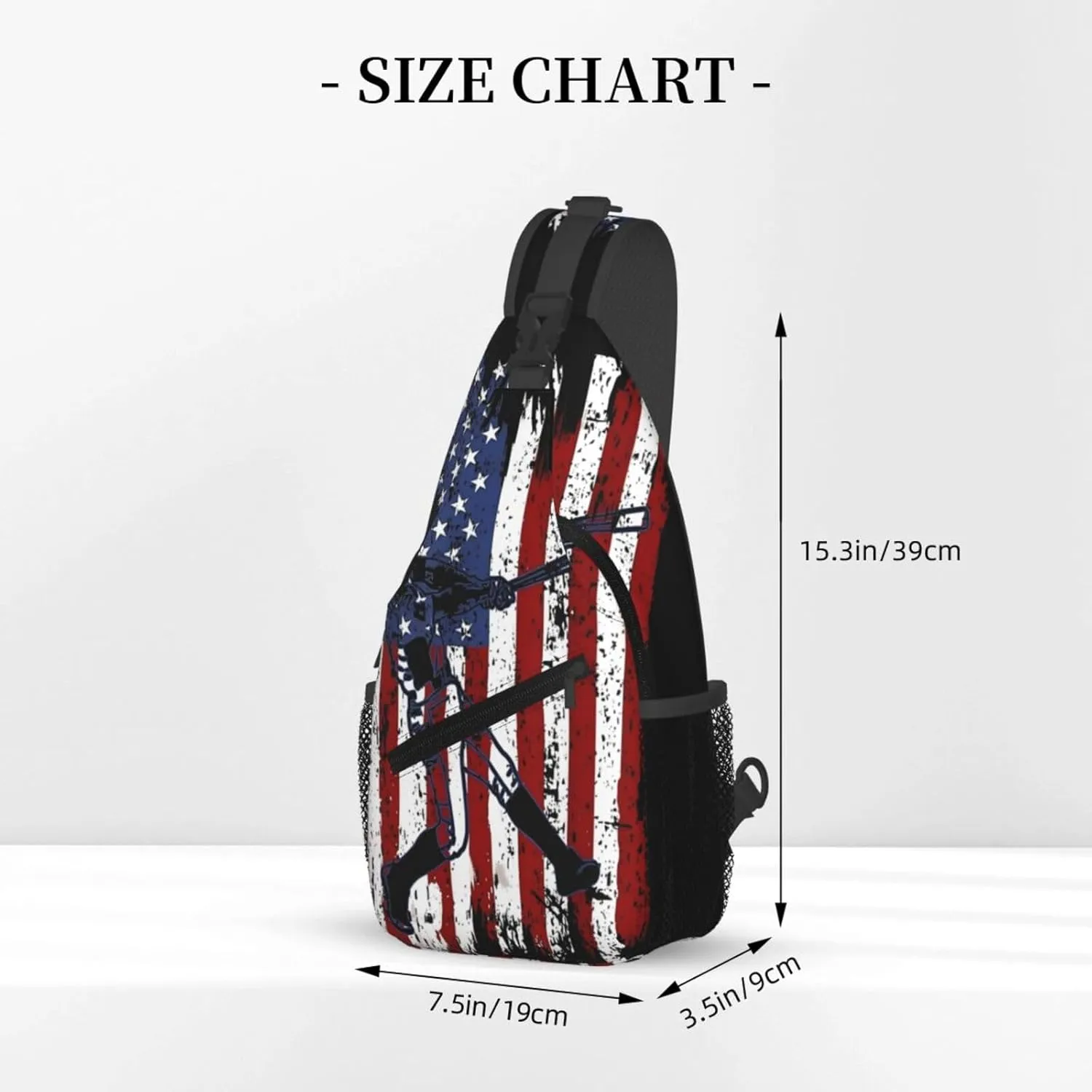 Vintage American Flag Baseball Player Chest Bags Crossbody Sling Bag Shoulder Bag Travel Hiking Daypack For Men Women