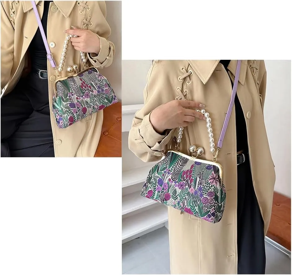 Vintage Embroidered Flower Handbag - Elegant Bohemian Crossbody Purse, Perfect for Parties, Weddings, and Daily Use
