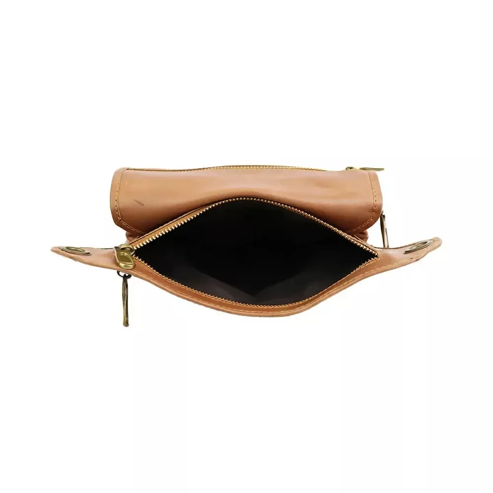 Vintage PU Leather Utility Bag – Multi-Pocket Travel & Everyday Bag (Brown)