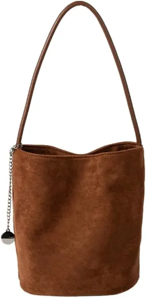 Vintage Suede Bag Soft Slouchy Hobo Bag Underarm Bag Elegant Tote Bag Shoulder Handbag Satchel Purse Shopping Bag for Women