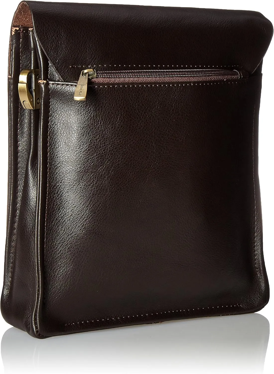 Visconti Big Leather Organizer Messenger Bag In Distressed Leather, Mocha