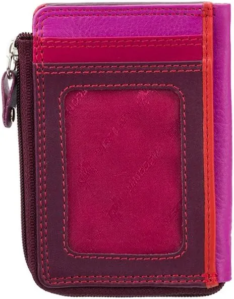 VISCONTI RB110 Phi Phi Womens Leather Slim Zipped ID Credit Card Holder Wallet/Purse (Plum)