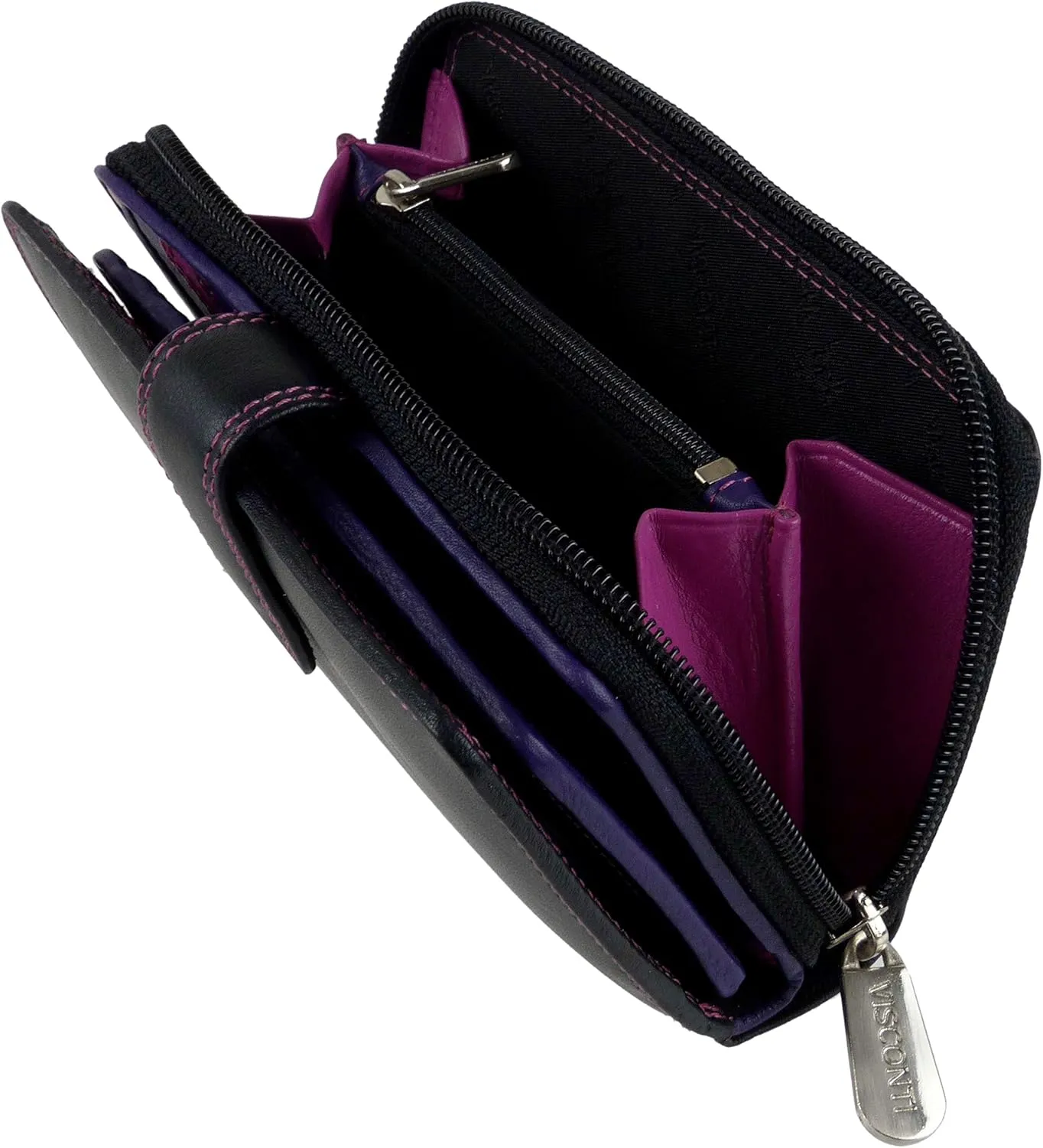 Visconti Women's Leather Purse Wallet - & Berry Colour - Gift Boxed