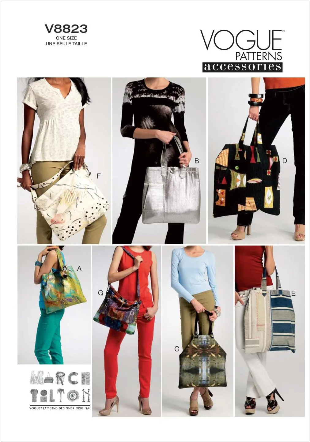 VOGUE PATTERNS V8823 Bags, One Size Only