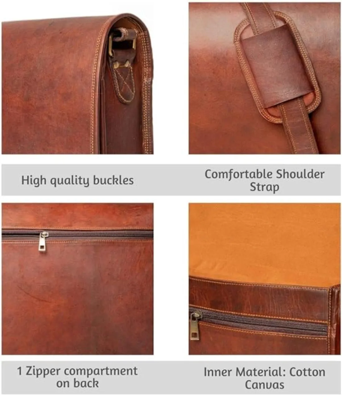 Wanderlust Leather Bag for Men Women