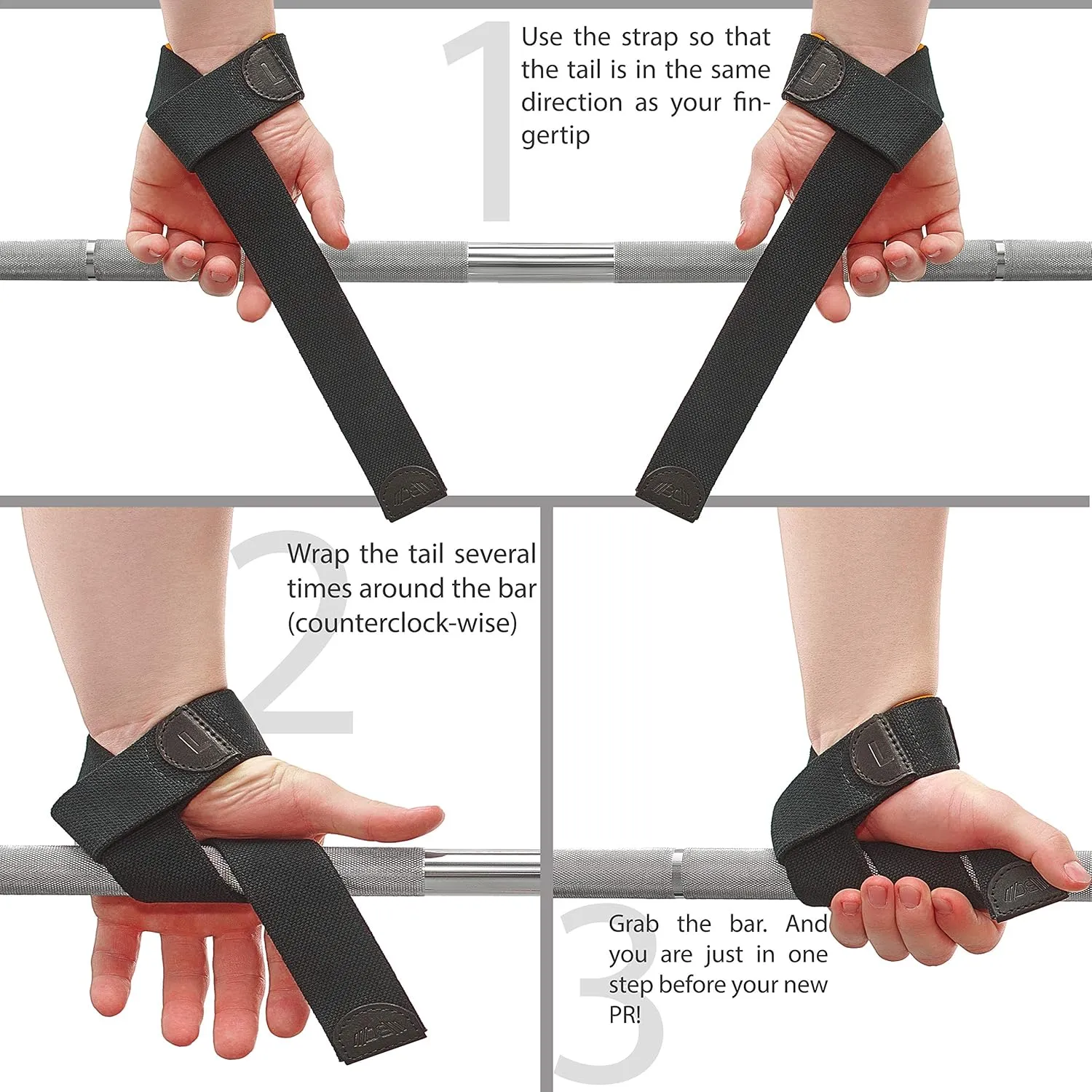 WARM BODY COLD MIND Lasso Lifting Wrist Straps for Cross Training - Rated at 770 lb - Hand Wraps for Olympic Weightlifting, Powerlifting, Weight Lifting, Bodybuilding Strength Deadlift Gym Bar, Cotton