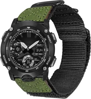 Watch Band Strap for Casio GA-2000 PRG-600/650 PRW-6600, Super Rugged Nylon Sports Strap（Band Width : 24mm）