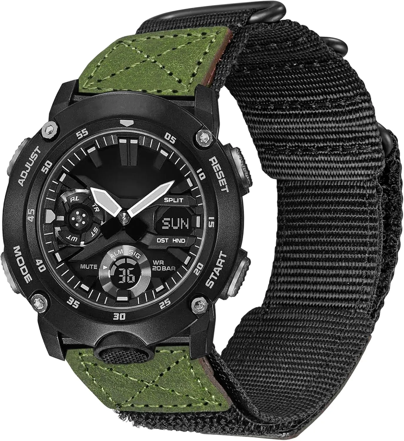 Watch Band Strap for Casio GA-2000 PRG-600/650 PRW-6600, Super Rugged Nylon Sports Strap（Band Width : 24mm）