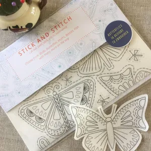 Water Soluble Embroidery Transfers,Stick and Stitch Water Soluble Embroidery Transfers,Sewing Needle Felting Embroidery Paper DIY Handmade Water Soluble Embroidery Kit (Butterflies)