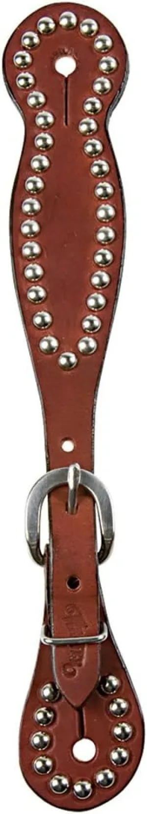 Weaver Leather Women's Bridle Leather Spur Straps with Spots, Chestnut
