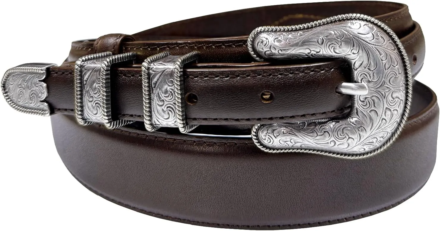 Western Buckle Belt Oil Tanned Genuine Leather Ranger Belt 1-3/8"(35mm) Taper to 3/4"(19mm) Wide-Multiple choices