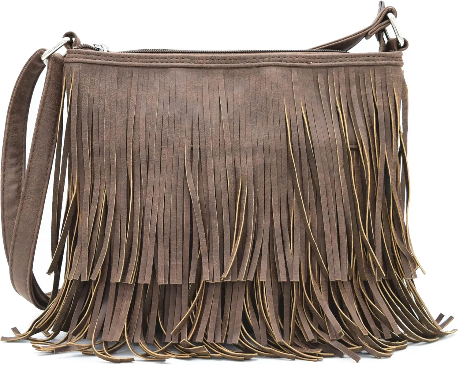 Western Cowgirl Fashion Style Leather Fringe Crossbody Handbags Women Purse Country Everyday Shoulder Bag