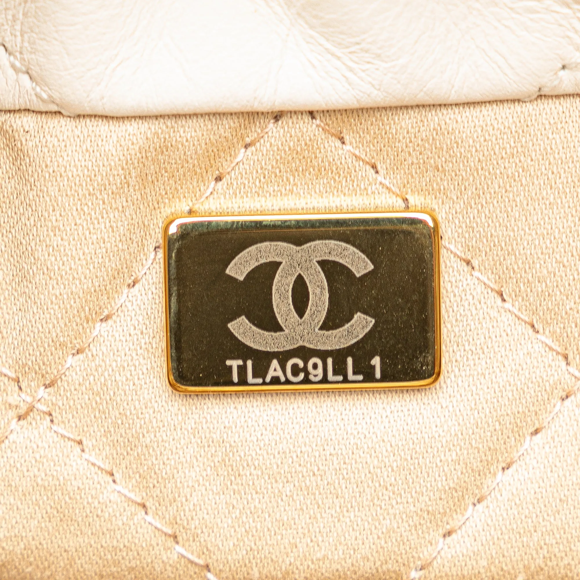 White Chanel Mini Shiny Calfskin 22 Hobo Satchel