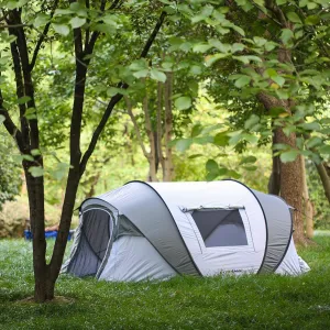 White Pop-Up Boat Tent for 4-6 Persons - Quick and Easy Setup, Spacious Room, Quality Upgrade, Excellent Ventilation, Perfect for Family Camping Trips