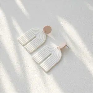 White "U" Rainbow Drop Earrings