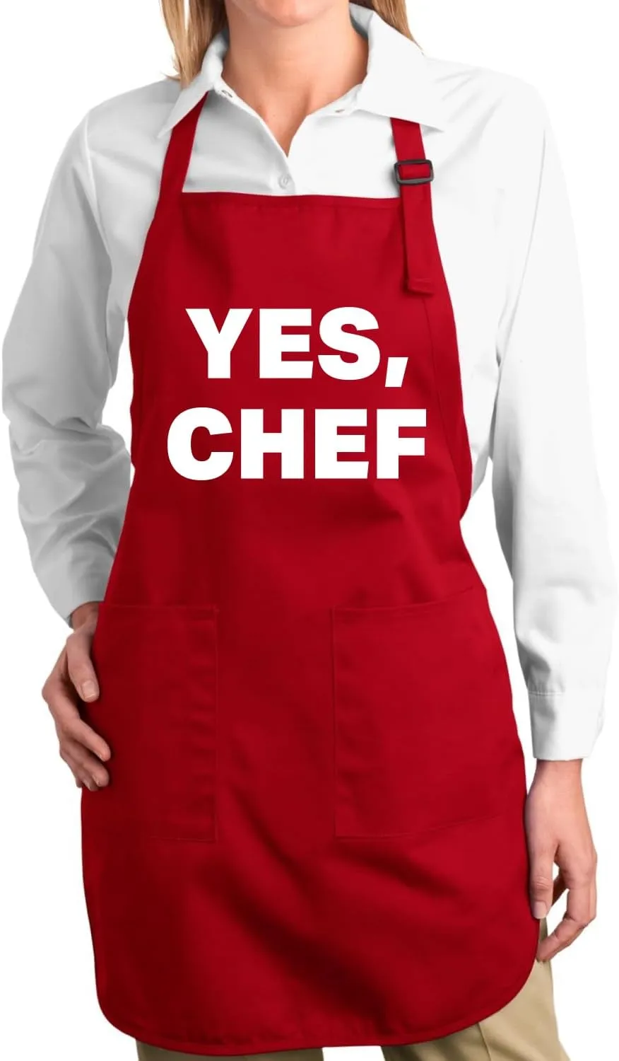 Wild Bobby YES CHEF Iconic Pop TV Quote Pop Culture Graphic Apron with Pockets