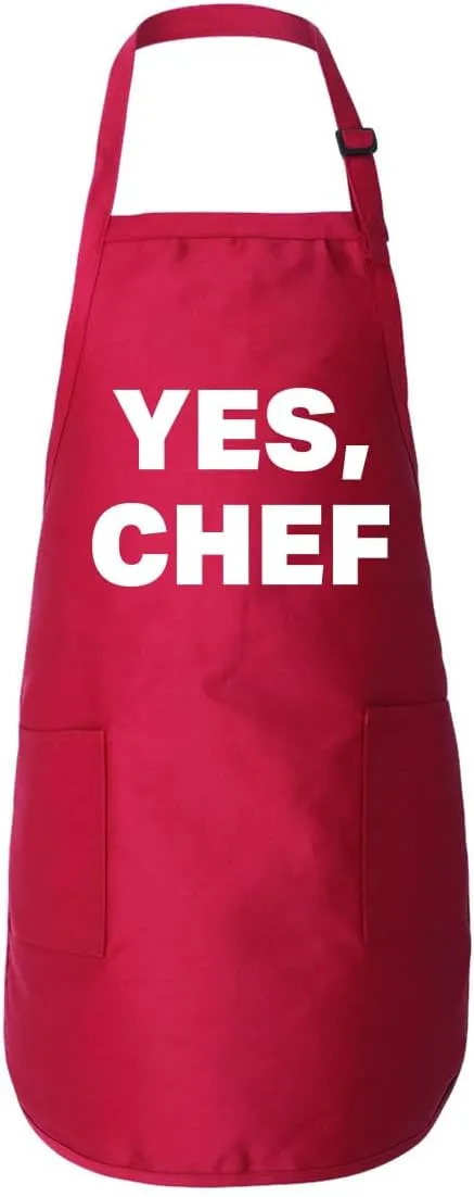 Wild Bobby YES CHEF Iconic Pop TV Quote Pop Culture Graphic Apron with Pockets