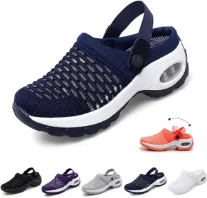 Women Air Cushion Orthopedic Slip On Shoes, Soft Arch Support Two Way Wear Diabetic Walking Sandals Slippers Shoes